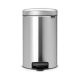 Brabantia 113604 Pedal Bin newIcon with Plastic Inner Bucket, 12 Litre - Matt Steel