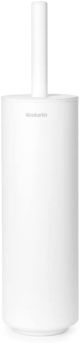 Brabantia - Mindset Toilet Brush & Holder - Hygienic Silicone Brush - Cleans Under the Rim - Protective Steel Handle - Corrosion Resistant - Bathroom Accessory - Fresh White - 42 x 11 x 9.6 cm