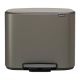 Brabantia 121067 Bo Pedal Bin Litre, Steel, Platinum, 3 X 11 L