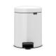 Brabantia Pedal Bin Newicon With Plastic Inner Bucket, 5 Litre - White