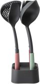 Brabantia Tasty+ Kitchen Utensils Set Plus Stand, Mixed Colours