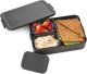 Brabantia - Make & Take Lunch Box Bento - Large - Removable Compartments for Food Separation - Lid with Clips - Suitable for Freezer - Dishwasher & Microwave Safe - Dark Grey - 25.5 x 16.7 x 6.2 cm